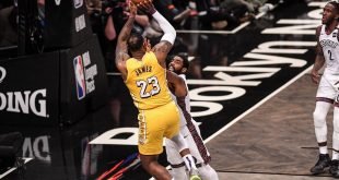 LeBron James of the LA Lakers against Kyrie Irving of the Brooklyn Nets