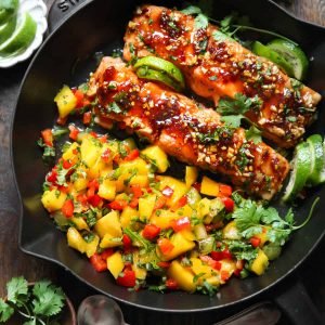 Salmon with Mango Salsa - One-Pan, 30-Minute Dinner
