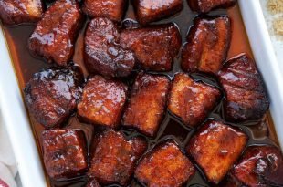 Pan of Pork Belly Burnt Ends